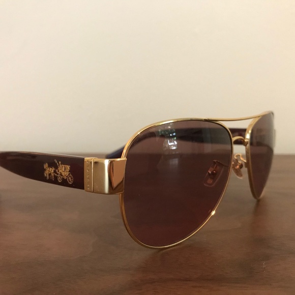 Coach Sunglasses - Gold/Amaranth - Picture 1 of 3